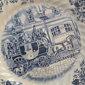 Vintage "Coach Office" White Horse Tavern Plate Johnson Bros IRONSTONE 1980s 8"